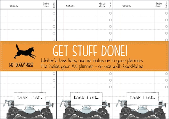 Task List for Writers | Productivity Printable | Writer's to do list | Digital Download