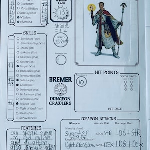 Dungeons and Dragons Character Sheet | Simple Layout Perfect for ...