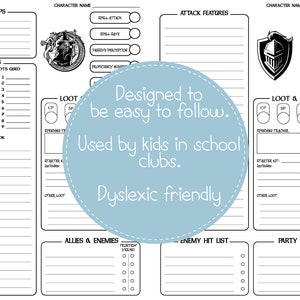 Dungeons and Dragons Character Sheet | Simple Layout Perfect for ...