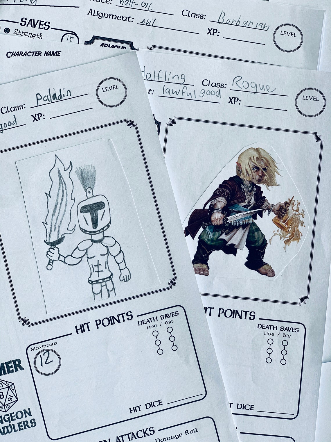 Dungeons and Dragons Character Sheet Simple Layout Perfect Etsy