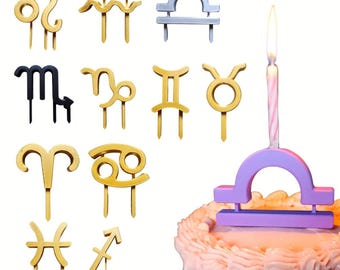 Sterrenbeeld astrologie verjaardagstaart topper kandelaar voor gepersonaliseerde feesttaarten