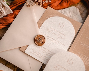 Rusty Salt & Sea wedding invitation card