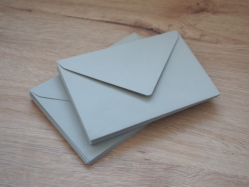 High-quality envelopes DIN C6 Natural colors taupe, light gray, white, ivory, natural structure, transparent image 8