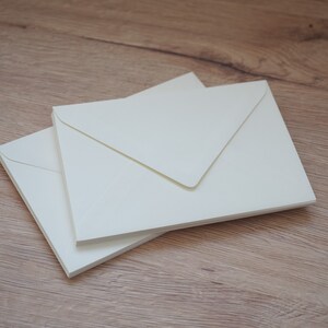 High-quality envelopes DIN C6 Natural colors taupe, light gray, white, ivory, natural structure, transparent image 10