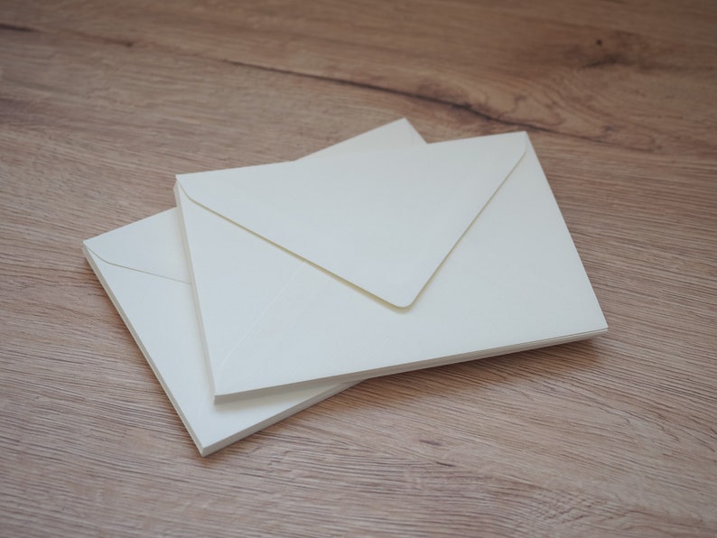 High-quality envelopes DIN C6 Natural colors taupe, light gray, white, ivory, natural structure, transparent image 10