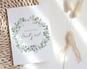 Congratulations Card Happy Wedding | eucalyptus