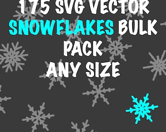 175 Snowflake Vector Designs: SVG, EPS, AI Files (Digital Download)