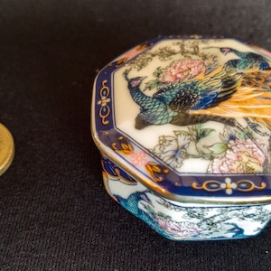 Vintage Porzellan Japanische Trinket Box, Pillendose