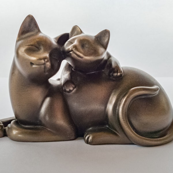 Shudehill giftware Bronze Effect Cats Ornament ,Mother Cat and Kitten  Figurine