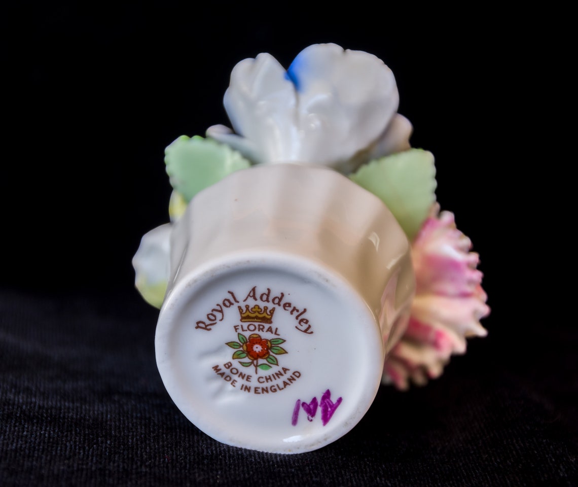 Vintage Small Royal Adderley Bone China Floral Arrangement Made in England Flower Bouquet Etsy