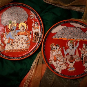 Indian phad painting of Krishna, Jaipur Art decor, Wall Art Indian, Gift on Housewarming