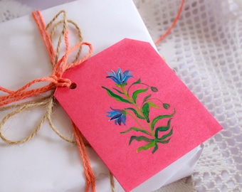 Set von 20 Blumenmotiven Geschenkanhänger, Weihnachts Geschenkanhänger, indische Hochzeit Geschenkanhänger, Hochzeit favorit Blumenanhänger