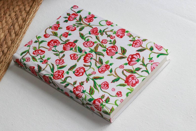 Hand Painted Floral Journal, A5 sized Notebook for writing, Diary Planner, Gift for writers thoughts and affirmations image 4