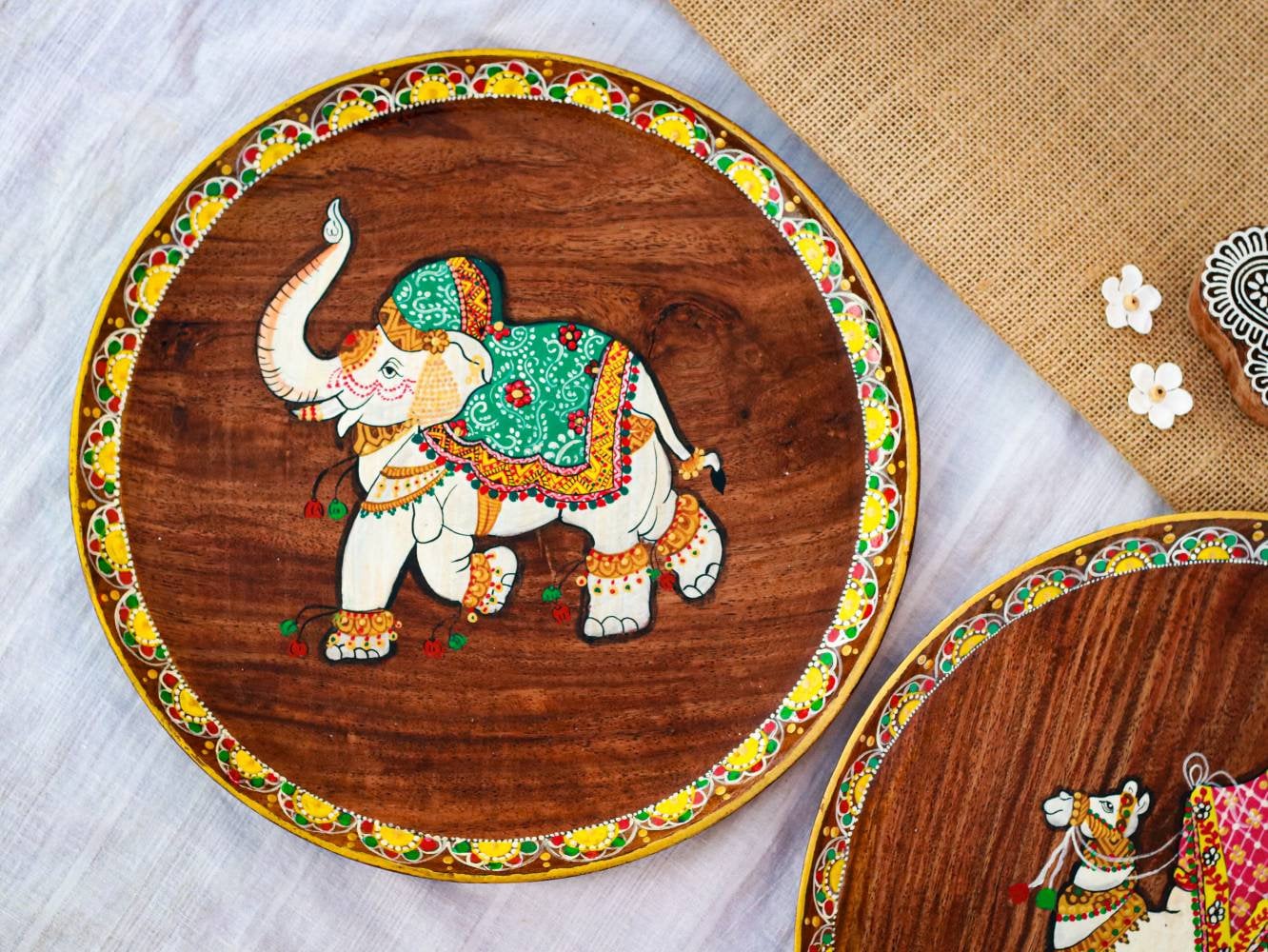 Set of 2 Jaipur Rajasthani Handpainted Wall Decor Rajasthani Etsy