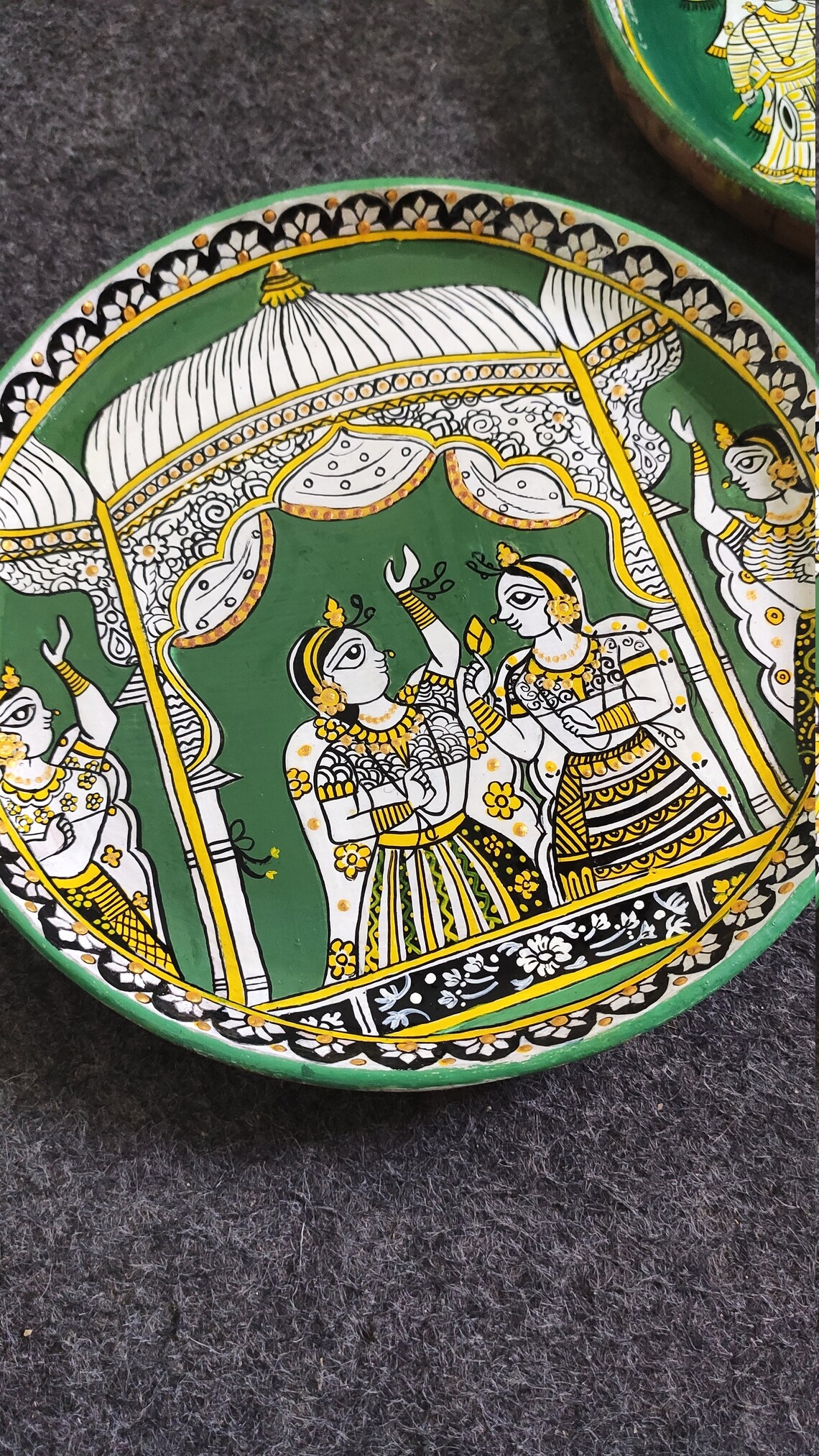 Jaipur Rajasthani Handpainted Wall Plate Rajasthan Handicraft Etsy
