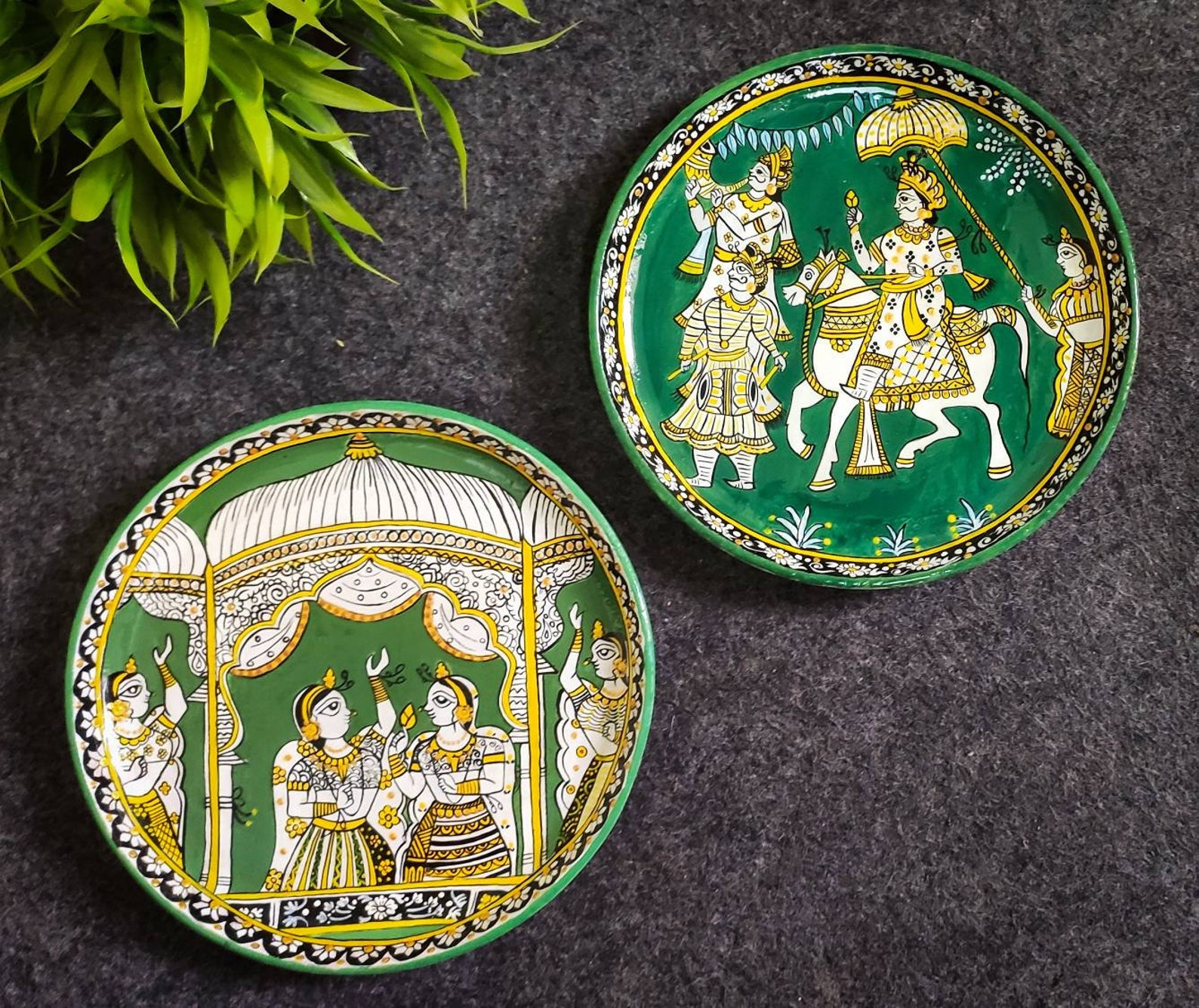 Jaipur Rajasthani Handpainted Wall Plate Rajasthan Handicraft Etsy