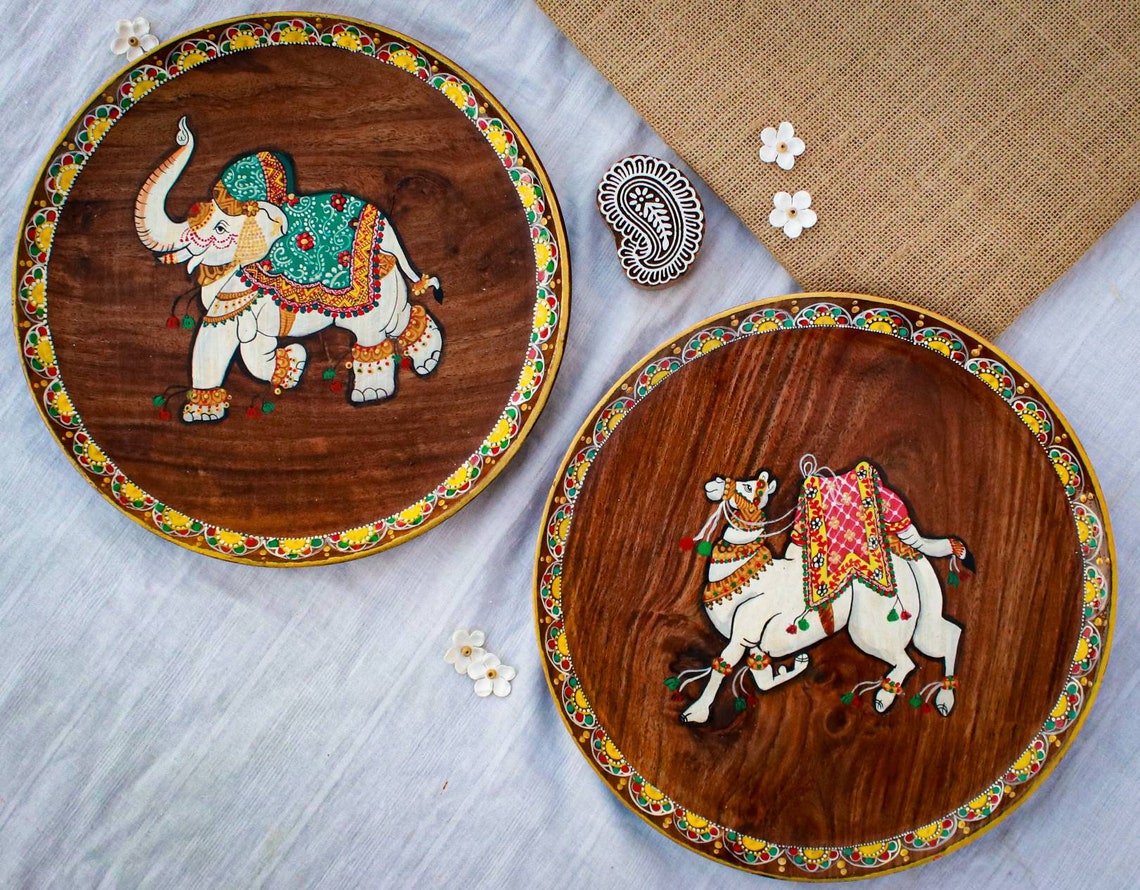 Jaipur Rajasthani Handpainted Wall Decor Rajasthani Artisanat Etsy