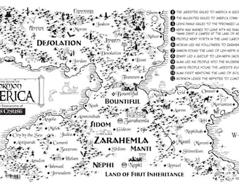 3 Book of Mormon maps of America, Middle East, and journeys of Mosiah