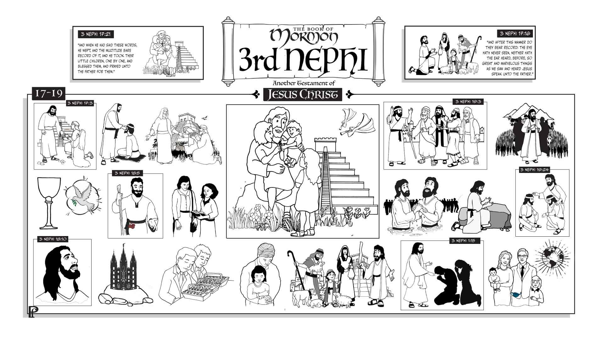 6 Coloring Pages for 3rd Nephi Chapters 1-7 8-11 12-16 | Etsy