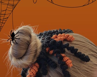 Padrão em PDF para elástico de cabelo cacheado | Dinamarquês | crochê | use seus restos de lã | feira de artesanato