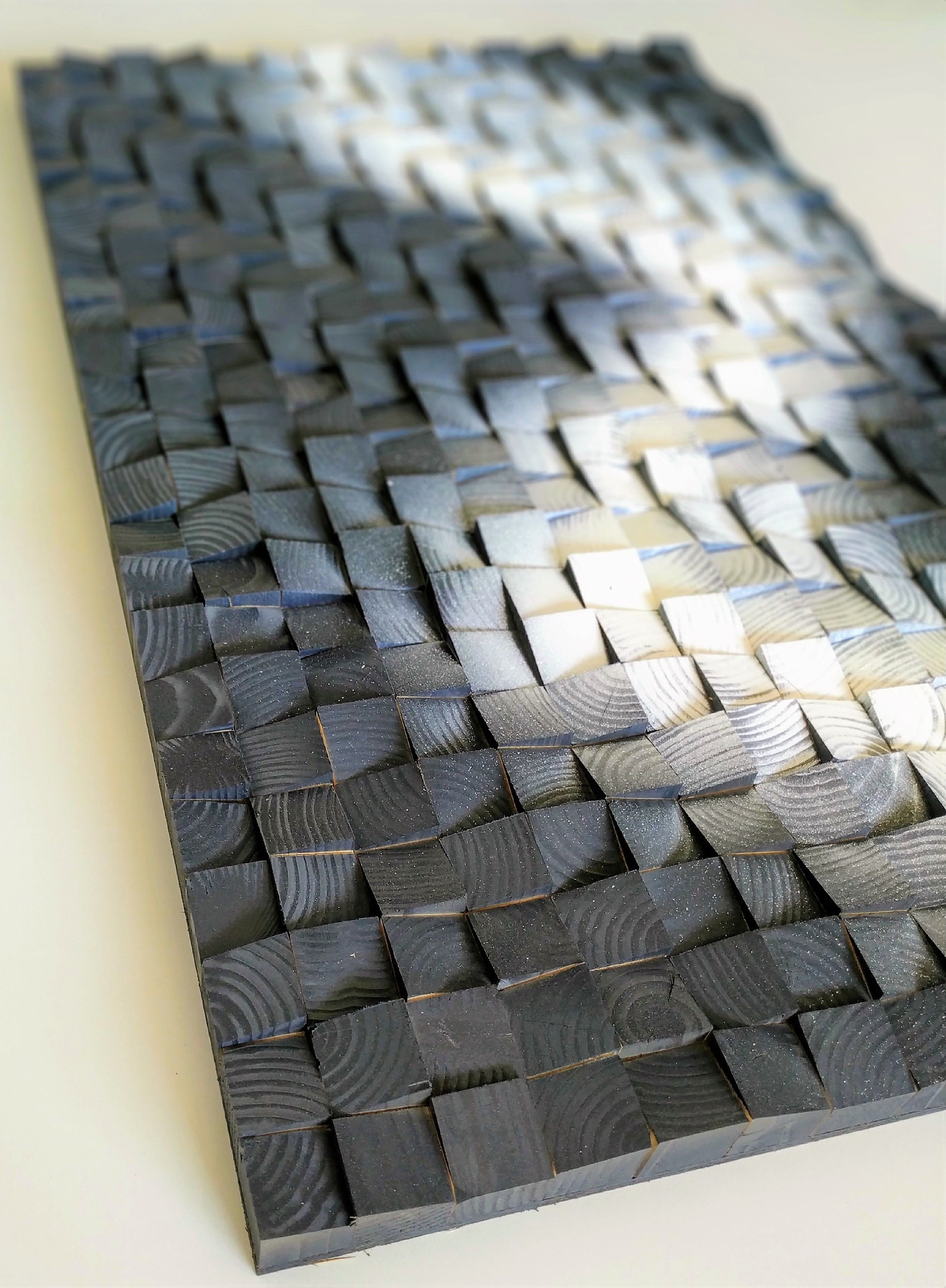 Sound Diffuser Panel - Modern Wall Art- 3D Wood Mosaic - Etsy