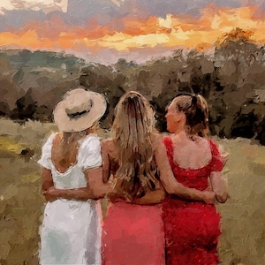 Custom Portrait Painting on Canvas: Personalized Family Art, Ready to Hang