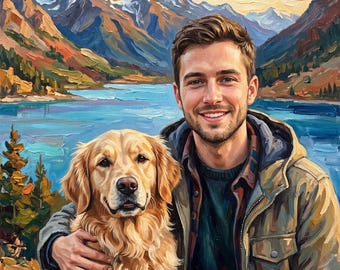 Custom Oil Painting Portrait from Photo, Framed Print or Canvas, Personalized Family Portrait, Couple Gift, Pet Portrait, Anniversary Gift