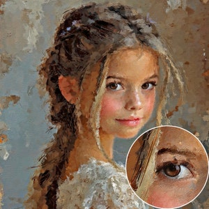 Custom Portrait Painting: Digital Canvas Print, Ready to Hang