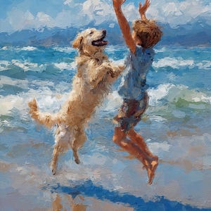 Custom Portrait from Photo on Canvas – Personalized Digital Oil Painting, Unique Gift for Birthday, Anniversary, Family or Pet Lovers