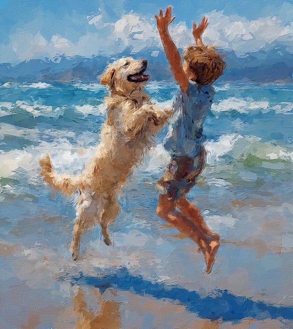 Custom Painting from Photo on Canvas – Digital Oil Portrait, Personalized Family, Couple or Pet Gift (Ready to Hang)
