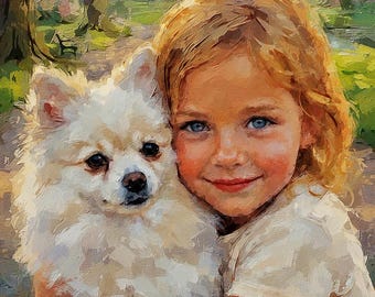 Spersonalizowany cyfrowy portret olejny na płótnie, spersonalizowane portrety psów i kotów na podstawie Twoich zdjęć