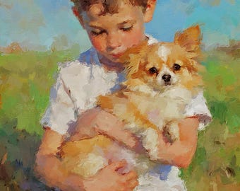 Custom Portrait From Photo, Digital Oil Painting from Photo, Printed on Canvas Ready to Hang, Wedding Photo Painting, Dad Portrait on Canvas