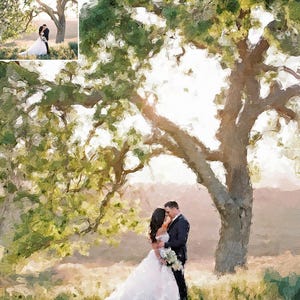 Painting From Photo, Digital Oil Painting Print On Canvas, Personalized Custom Couple Portrait From Photo, Wedding, Anniversary