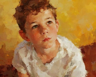Custom Portrait From Photo, Digital Oil Painting from Photo, Printed on Canvas Ready to Hang, Wedding Photo Painting, Dad Portrait on Canvas