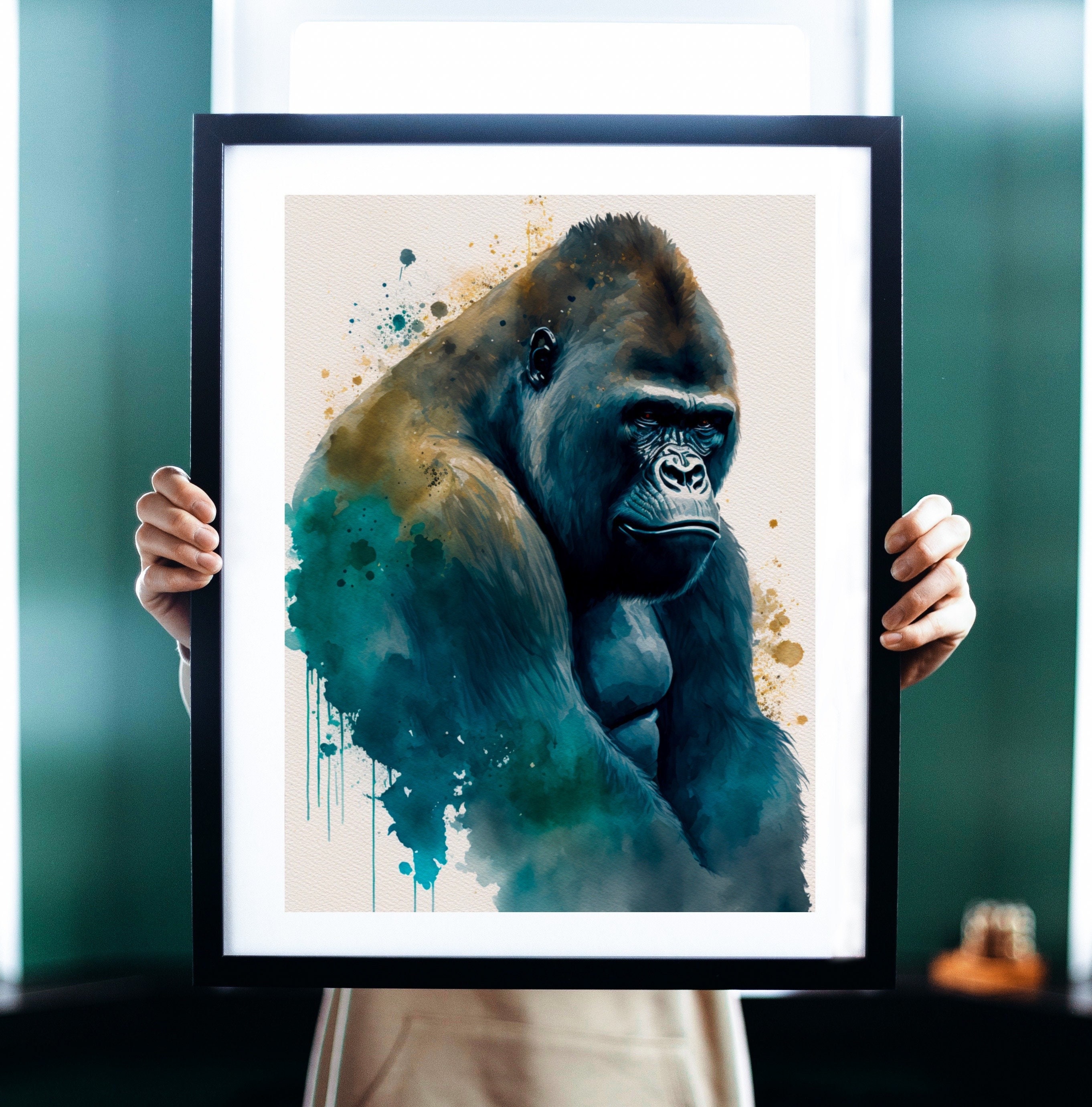 Angry Gorilla Oil Paintings Modern Animals Artwork Home Decor – CP Canvas  Painting Online