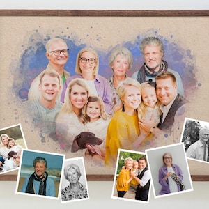 Family Portrait From Merging Multiple Photos, Combine Photos, Gift for Mom Dad, Custom Family Portrait, Add Deceased Loved One To Picture