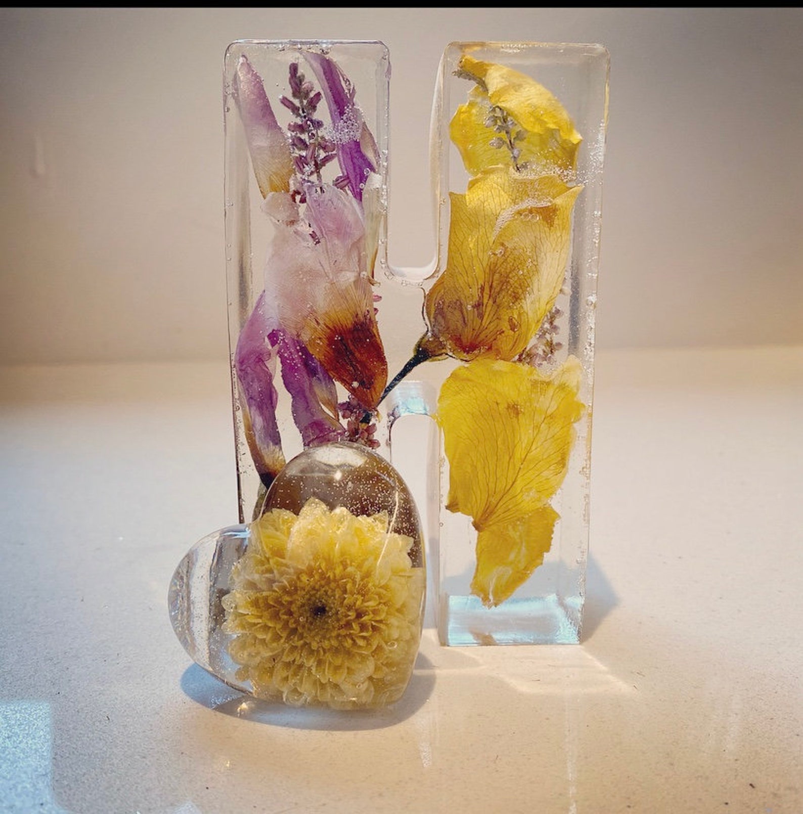 Dried flowers in resin flower keepsake preserve flowers Etsy