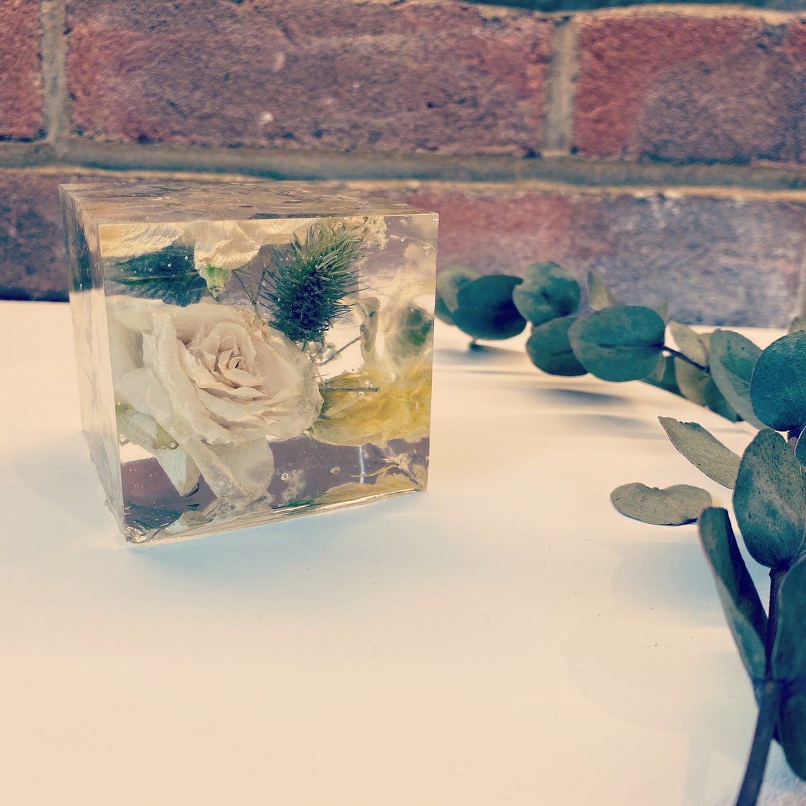 Memorial paperweight memorial keepsake resin resin flowers Etsy