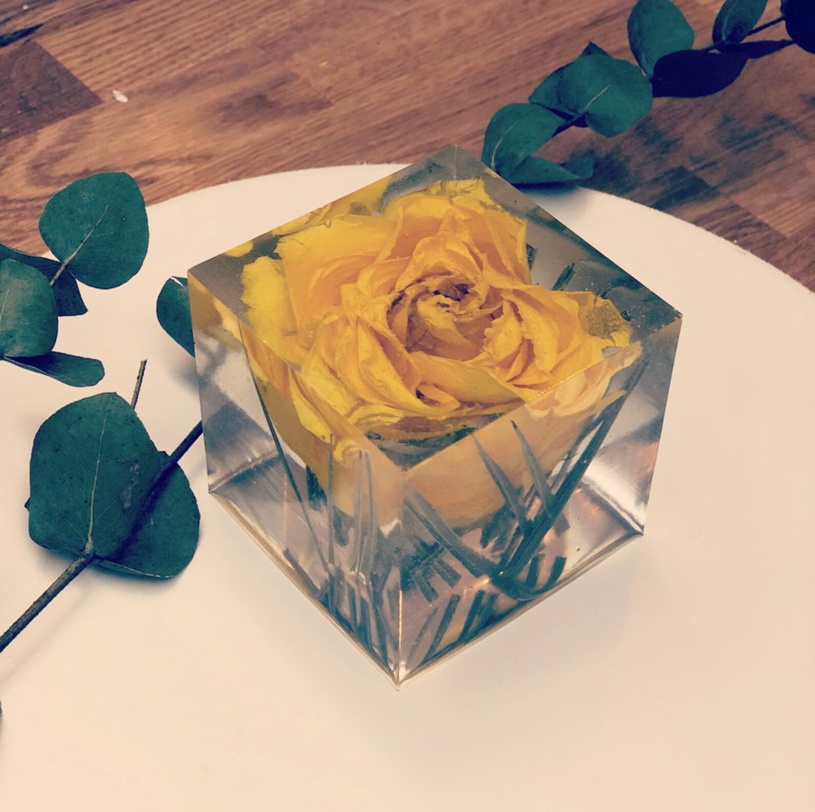 Single rose in resin memorial flower preservation using your Etsy