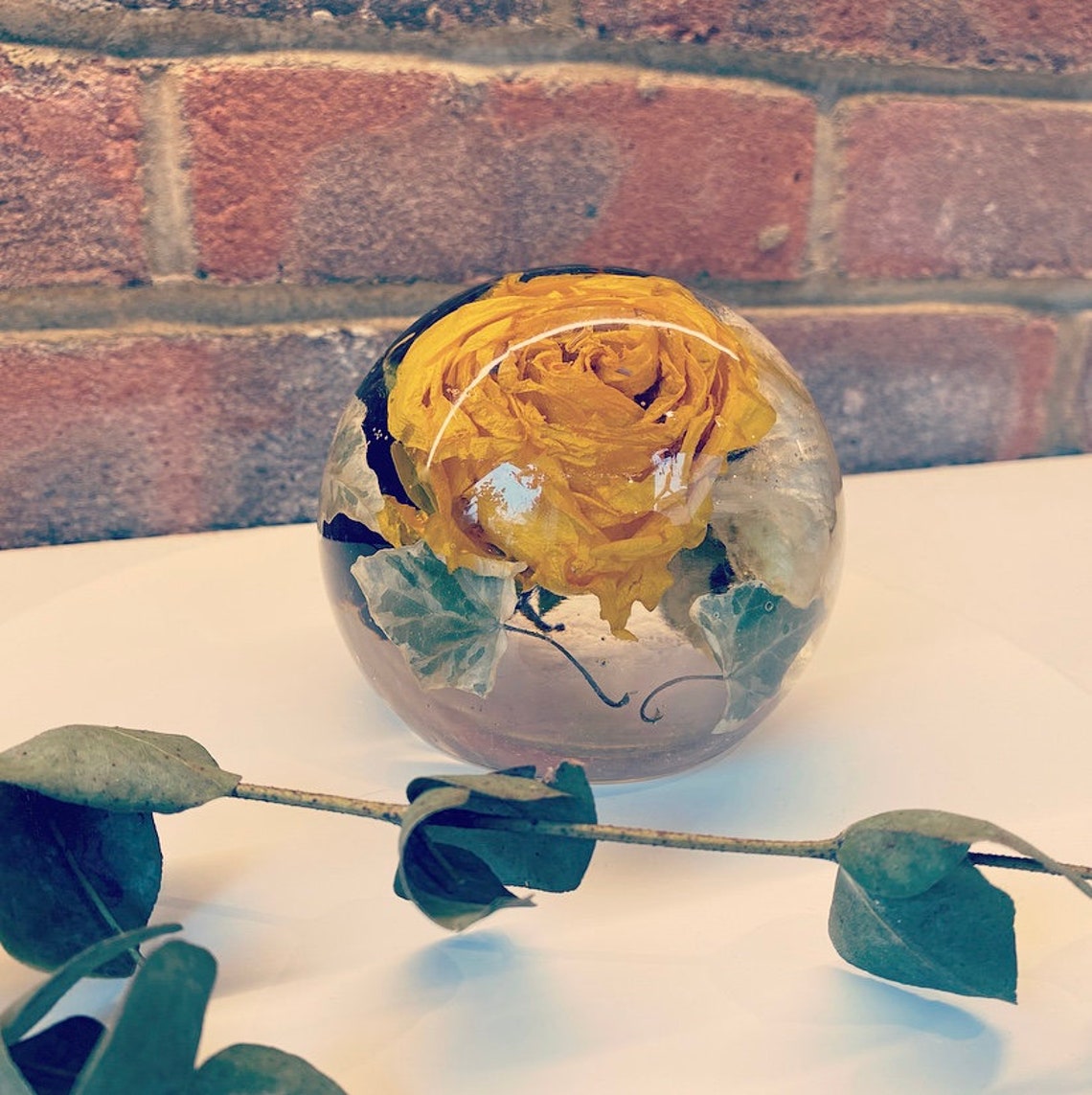 Memorial paperweight memorial keepsake resin resin flowers Etsy