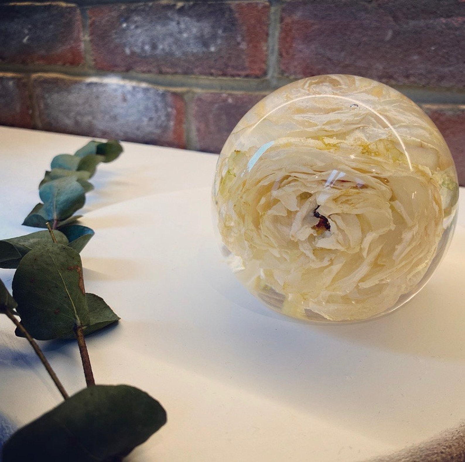 Memorial paperweight memorial keepsake resin resin flowers Etsy