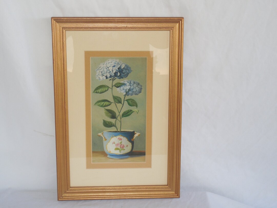 Vintage Botanical Watercolor Print Matted and Framed With Glass - Etsy