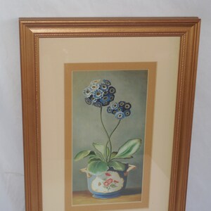 Vintage Botanical Watercolor Art Print Framed and Matted With Glass - Etsy