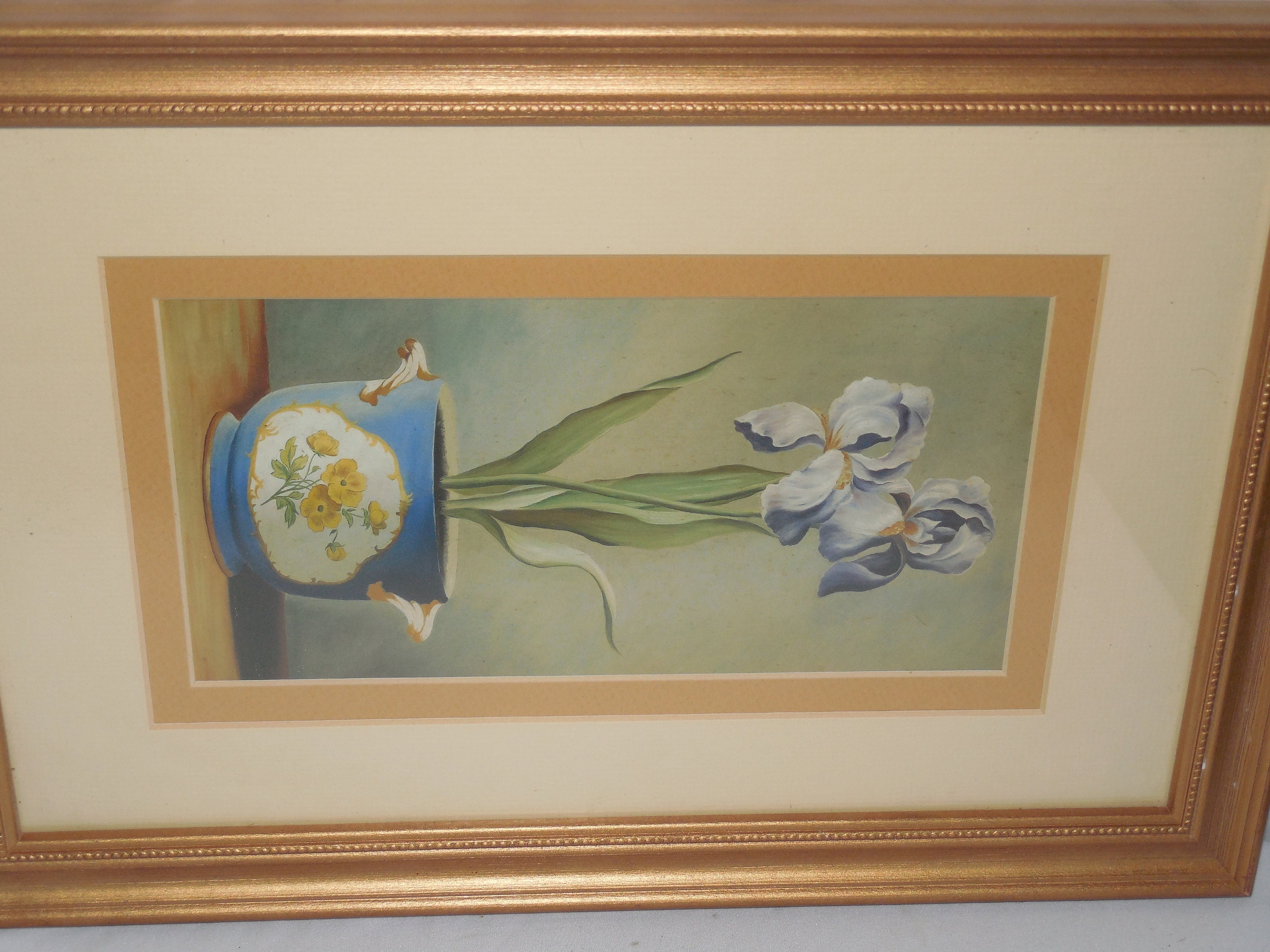 Vintage Botanical Watercolor Art Print Framed and Matted With Glass - Etsy