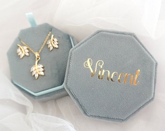 Personalized Jewelry Box For Necklace and Earring, Valentine's Day & Holiday Gift, Wedding, Anniversary, Jewelry Case, Bridesmaid Proposal
