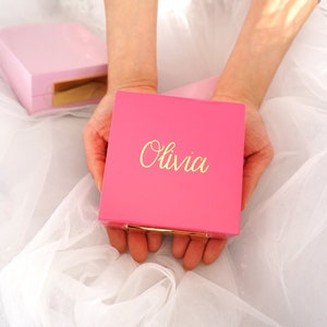 Estuche de madera magnético de lujo, caja de regalo de joyería personalizada, caja de regalo de madera, caja de joyería para niñas, regalo de Navidad, caja de regalo de madera con nombre personalizado