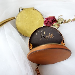 Tarjetero de piel auténtica personalizado, regalo de Navidad y fiestas, monedero, llavero, bolsa con cremallera, personalizado, soporte para boda, papá