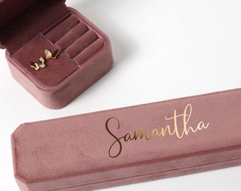 Personalized Velvet Ring Box| Necklace box| Custom Wedding Ring Box | Bracelet Box| Earring Box| Watch Box| Gift Box| Jewelry Storage Box