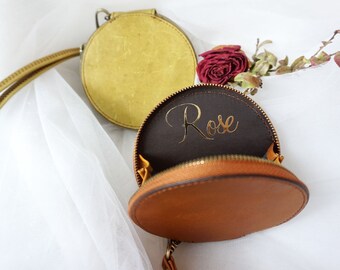 Personalized Genuine Leather Card Case, Christmas & Holiday Gift, Coin Purse/Wallet, Key Holder, Zipper Pouch, Custom, Holder, Wedding, Dad