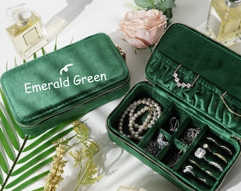 Velvet Interior Jewelry Box, High Quality Personalized Jewelry Box, Christmas & Holiday Gift, Bridesmaid, Storage Case, Travel Organizer